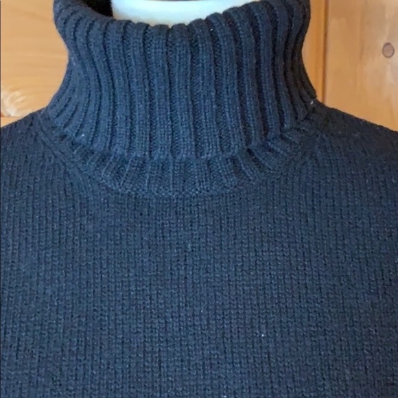 Lord & Taylor Navy Blue Turtleneck Sweater with Elegant Fringe - Picture 4 of 9